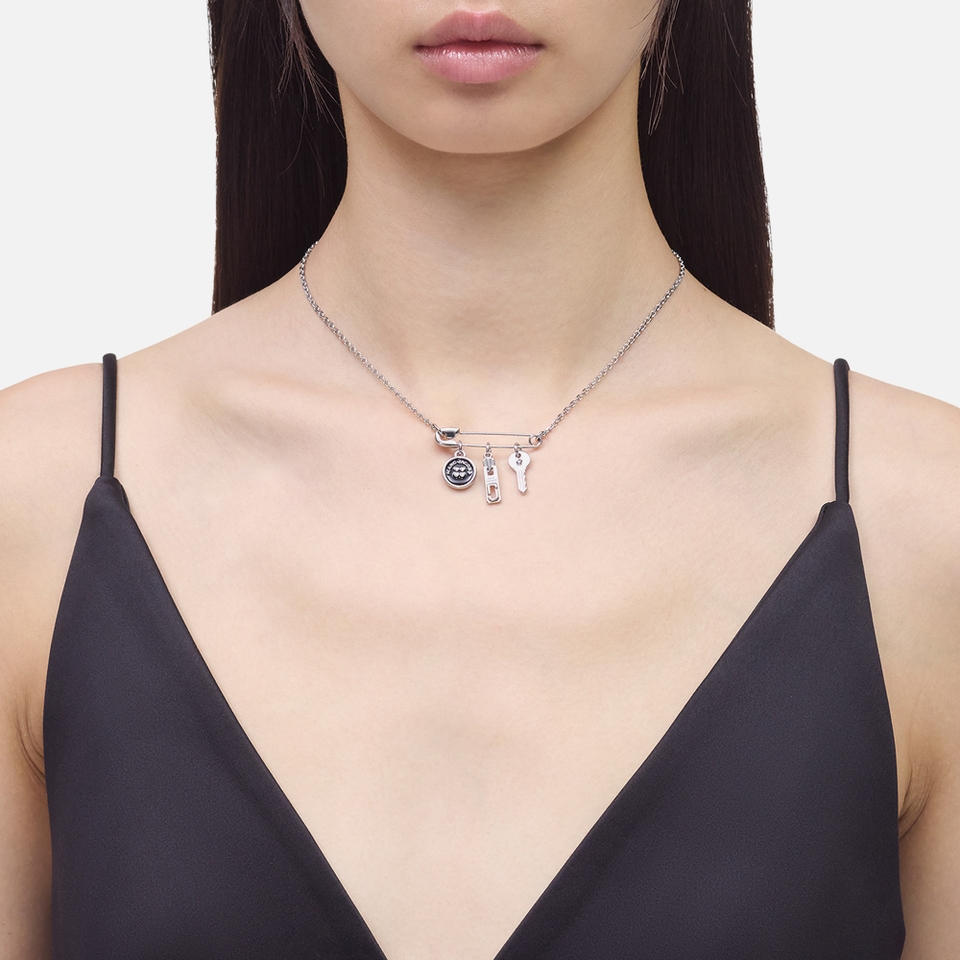 Marc Jacobs Button Charm Silver-Plated Necklace