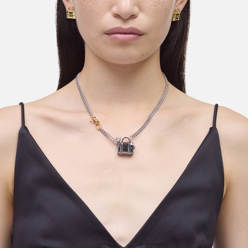 Marc Jacobs Cats Out Of The Bag Silver-Plated Necklace