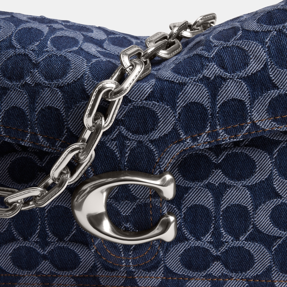Coach Washed Chain Tabby Denim Shoulder Bag