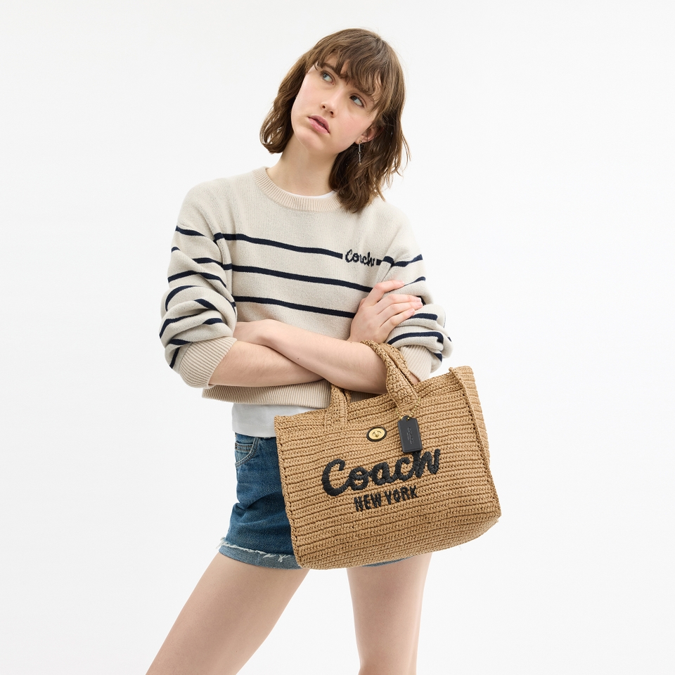 Coach Straw Cargo Tote Bag