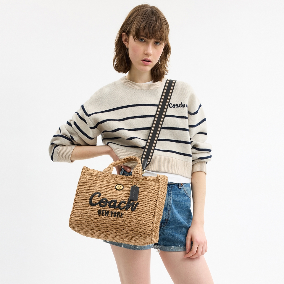 Coach Straw Cargo Tote Bag