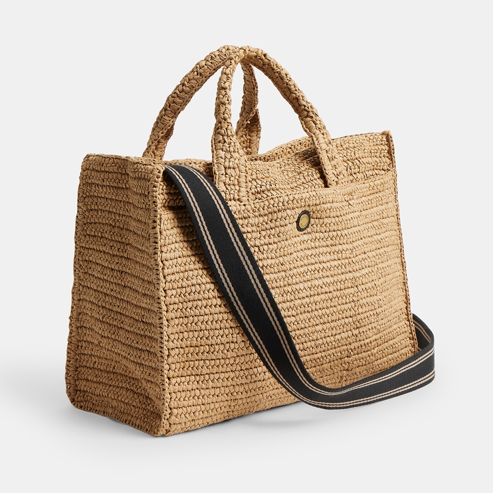 Coach Straw Cargo Tote Bag