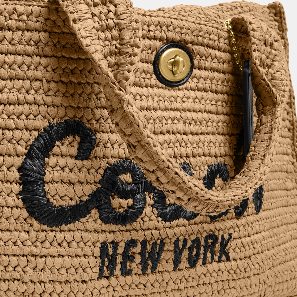 Coach Straw Cargo Tote Bag