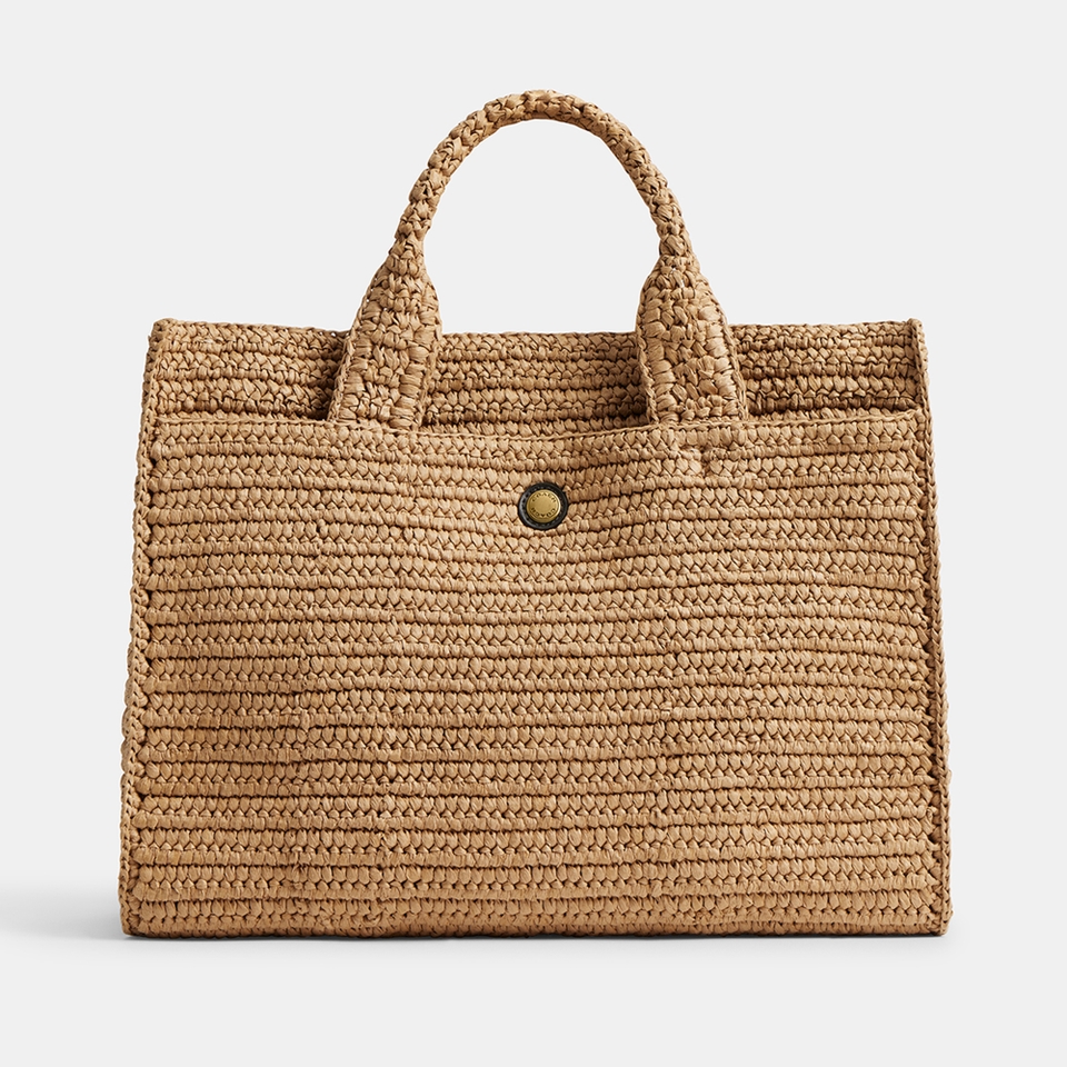 Coach Straw Cargo Tote Bag