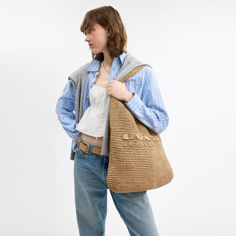 Coach Brooklyn 39 Straw Shoulder Bag