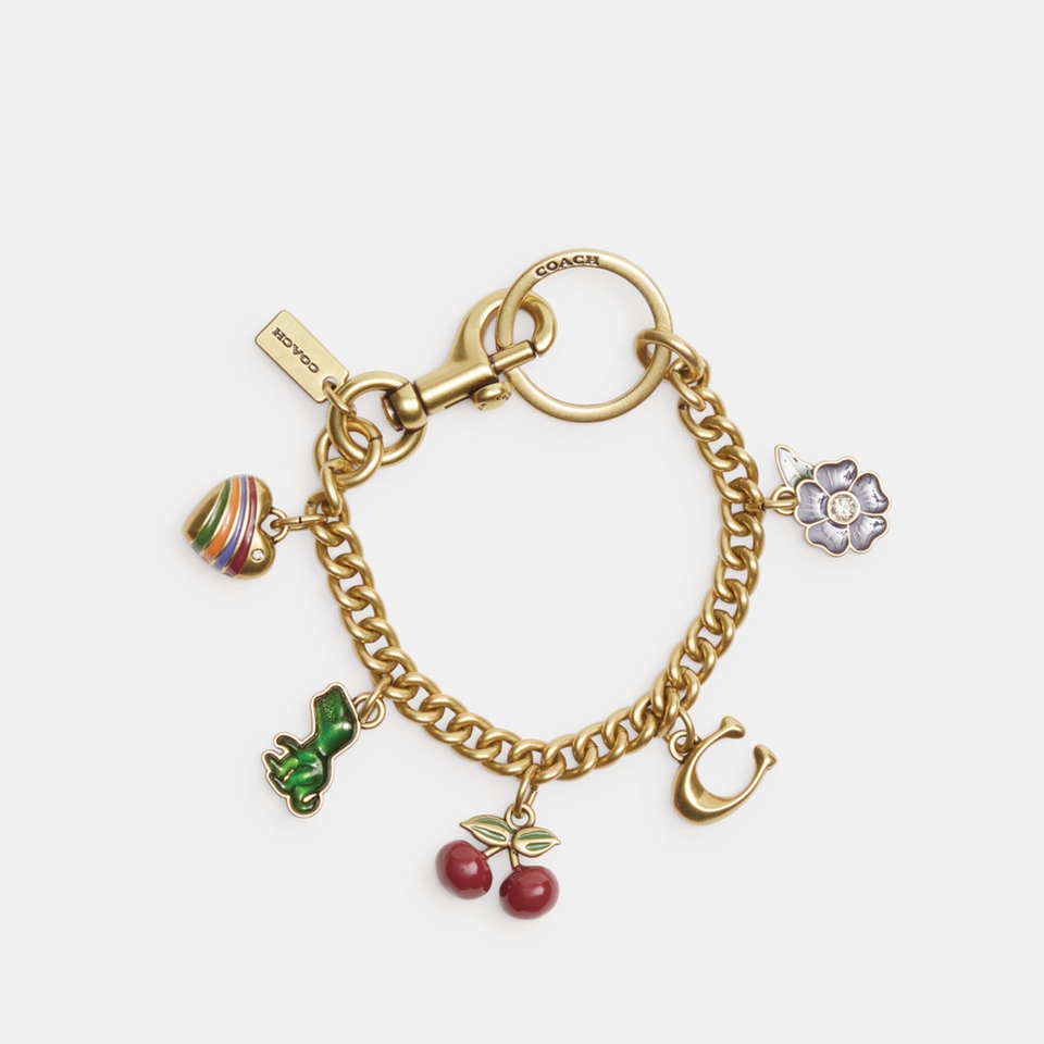 Coach Motif Chain Gold-Plated Bag Charm
