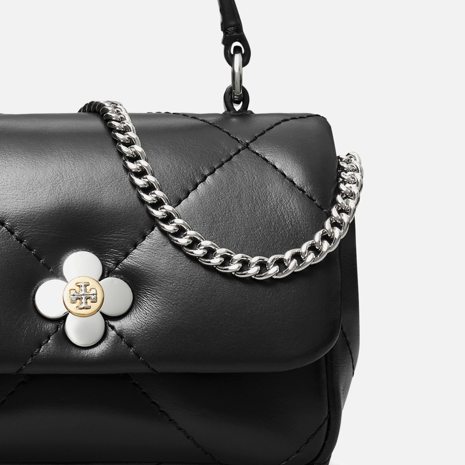 Tory Burch Kira Clover Diamond-Quilted Micro Chain Wallet