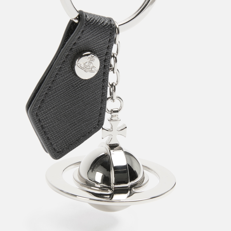 【Vivienne Westwood】 サフィアーノ ハンマード 3D キーリング Vivienne Westwood 3D Orb Silver-Tone Saffiano Keyring