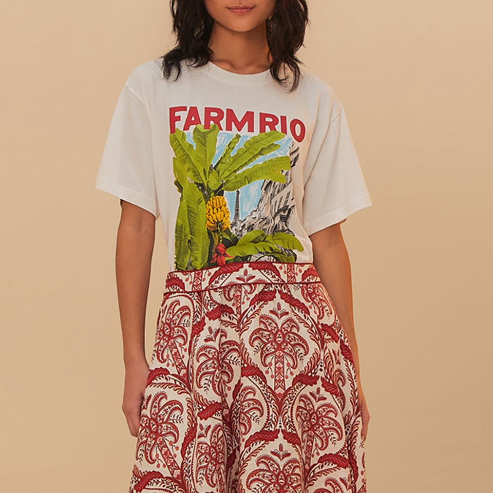 Farm Rio From Brasil To The World Cotton-Jersey T-Shirt - XL