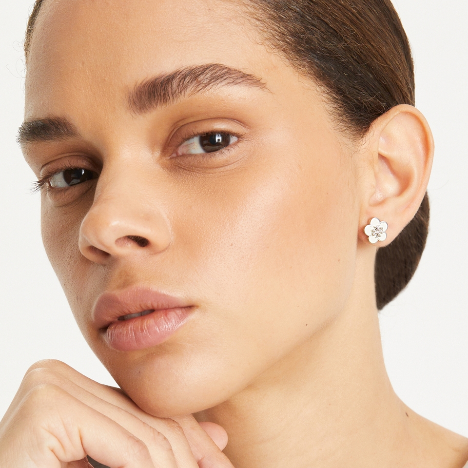 Tory Burch Kira Gold-Tone Enamel Flower Stud Earrings