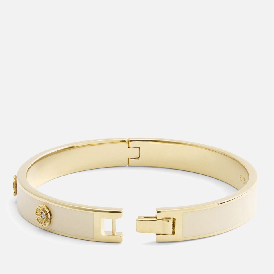 Coach Tearose Gold-Tone Hinged Bangle
