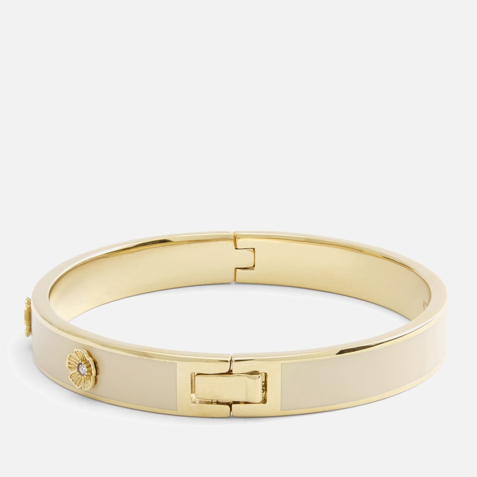 Coach Tearose Gold-Tone Hinged Bangle