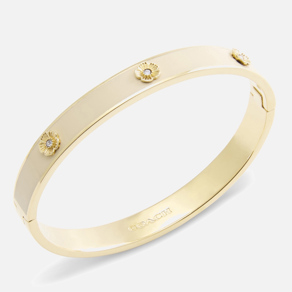 Coach Tearose Gold-Tone Hinged Bangle