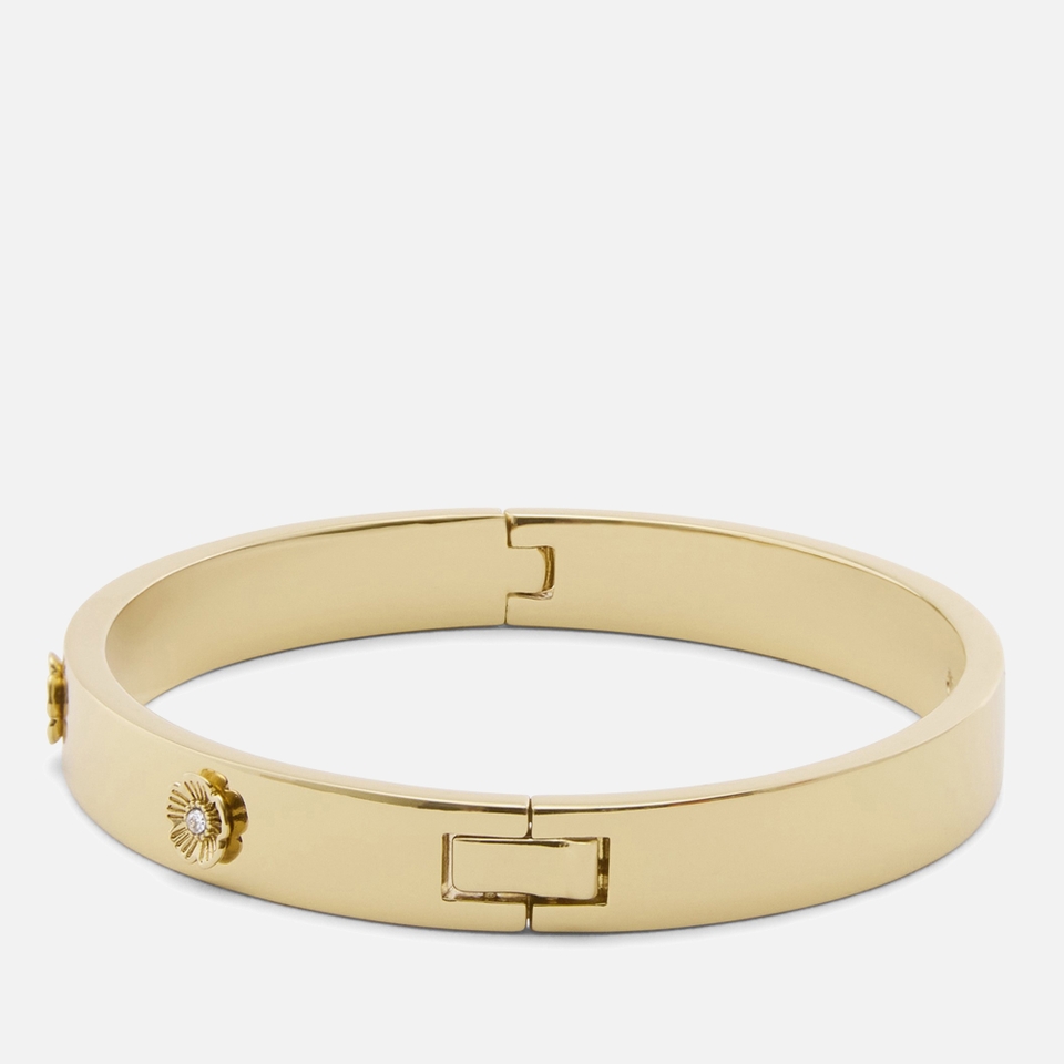 Coach Tearose Gold-Tone Hinged Bangle