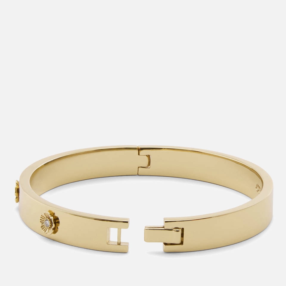 Coach Tearose Gold-Tone Hinged Bangle