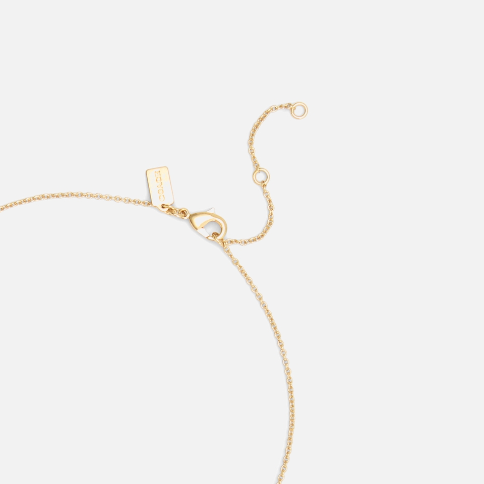 Coach Mop Coin Short Gold-Tone Pendant Necklace