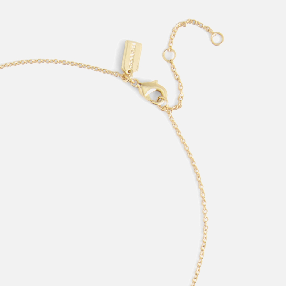 Coach Pearl Orb Short Gold-Tone Pendant Necklace