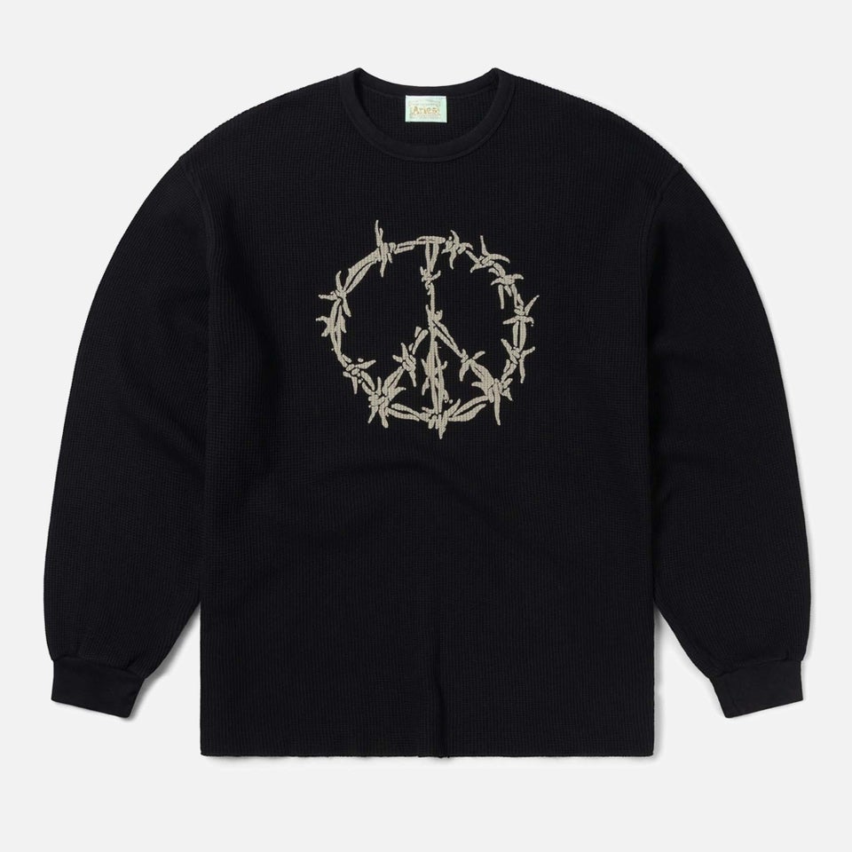 ARIES Peace Press Gothic Waffle Cotton-Knit T-Shirt - S | Coggles