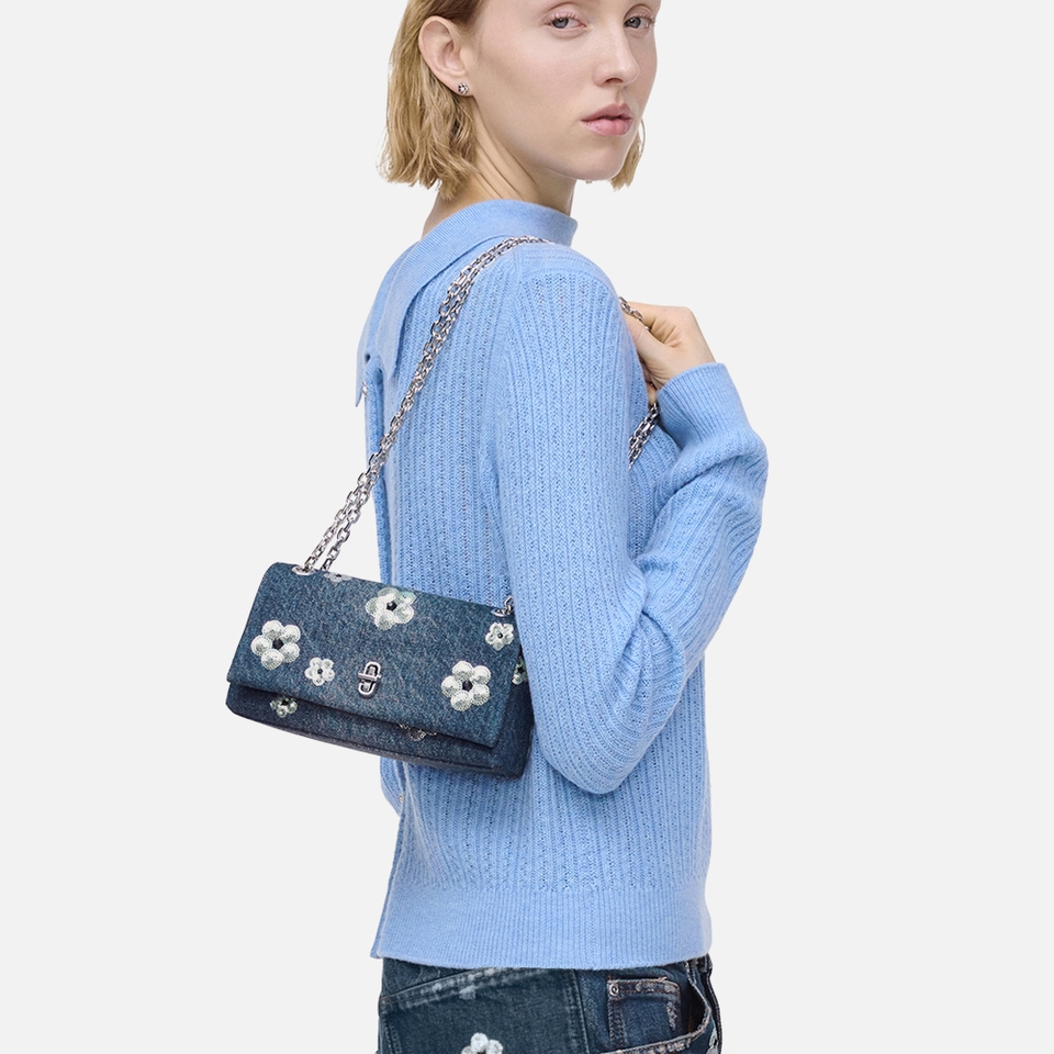 Marc Jacobs The Sequin Daisy Dual Denim Wallet