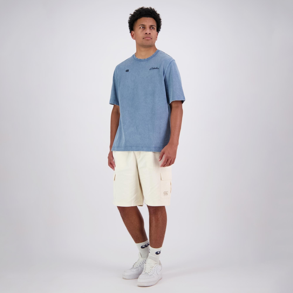 MENS CCC SCRIPT WASHED T-SHIRT BLUE