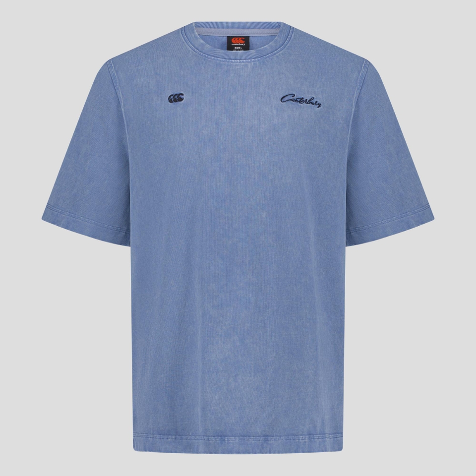 MENS CCC SCRIPT WASHED T-SHIRT BLUE