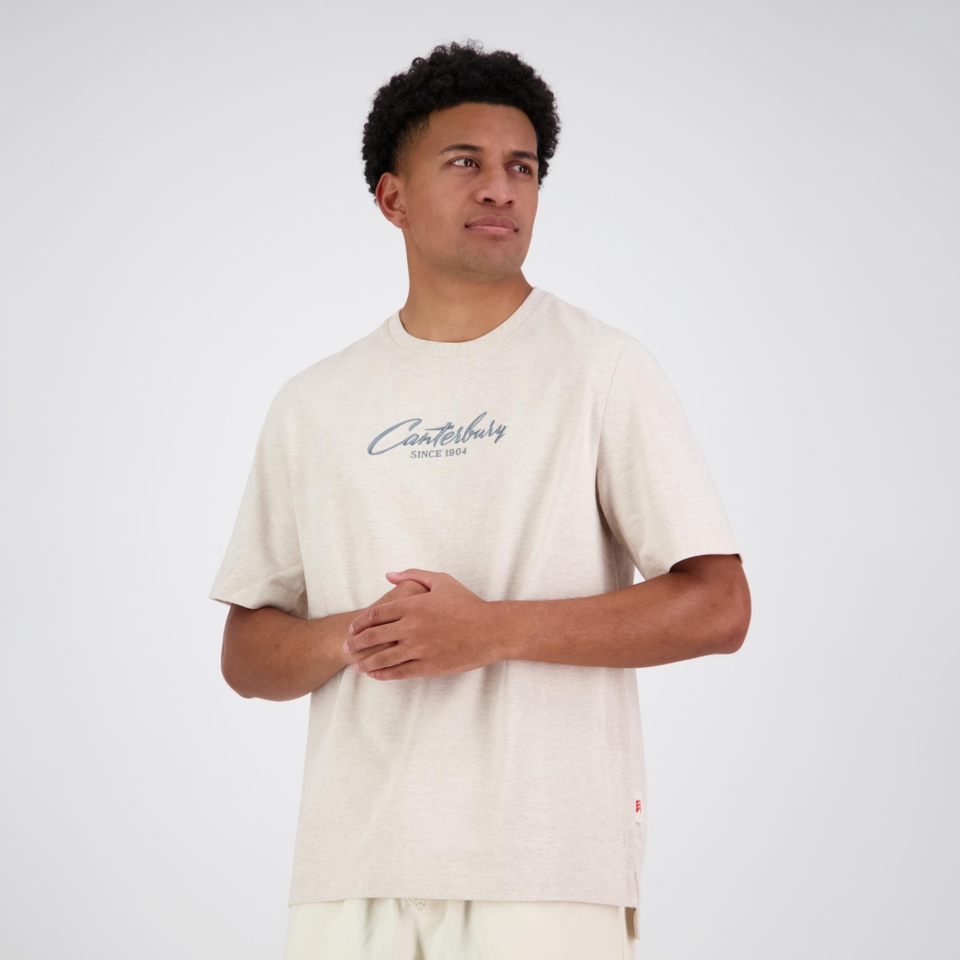 MENS HERITAGE SCRIPT T-SHIRT BIRCH