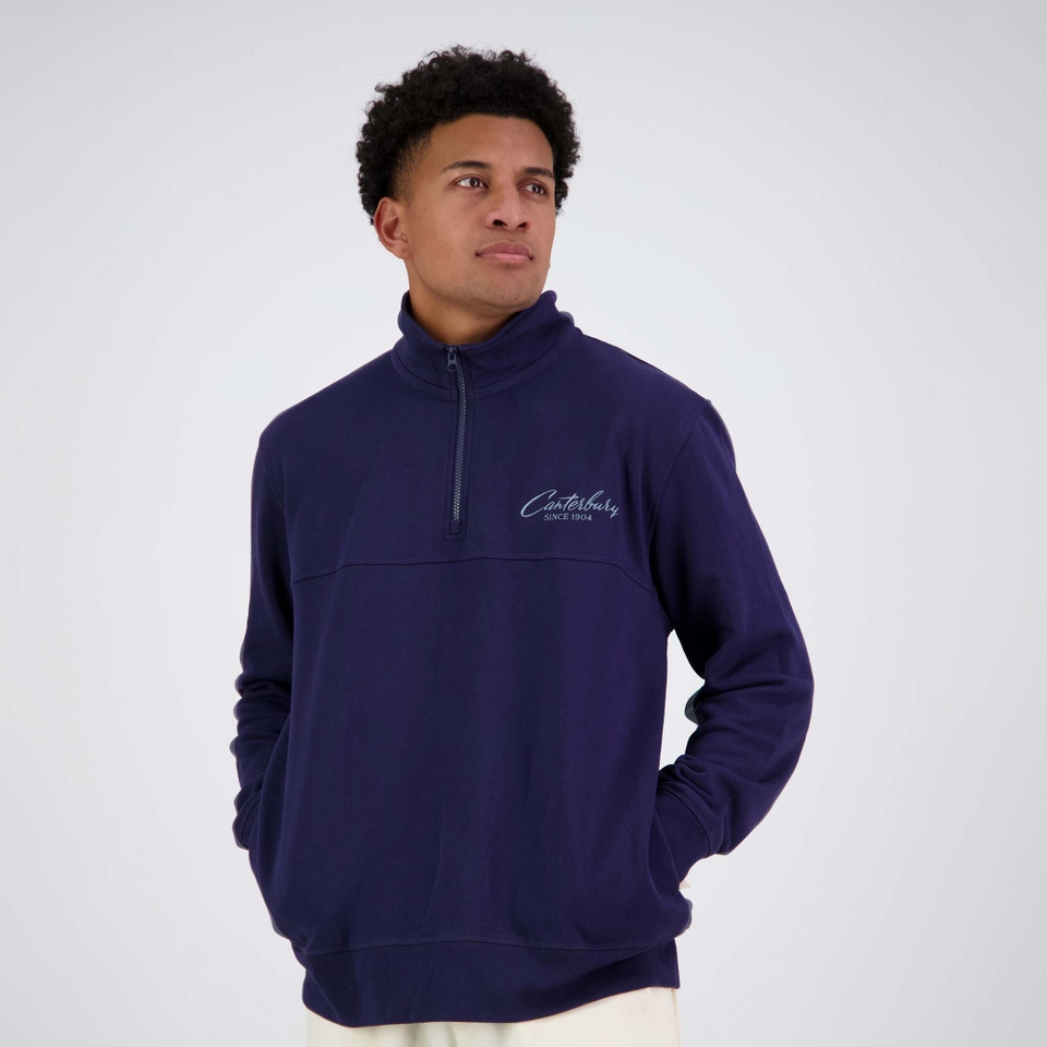 MENS HERITAGE QUARTER-ZIP SWEATER PEACOT