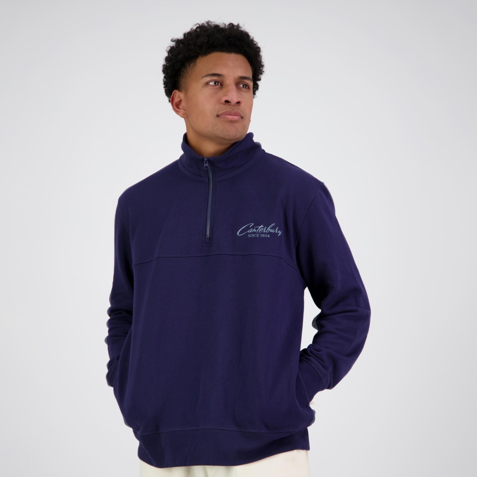 MENS HERITAGE QUARTER-ZIP SWEATER PEACOT