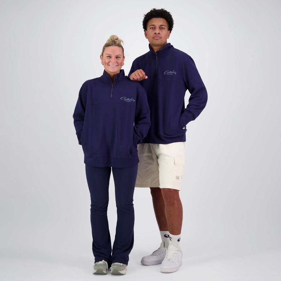 MENS HERITAGE QUARTER-ZIP SWEATER PEACOT