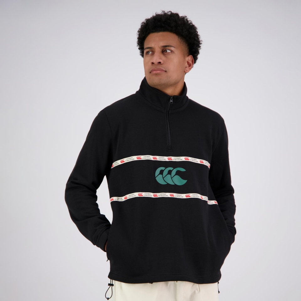 MENS HERITAGE QUARTER-ZIP SWEATER BLACK