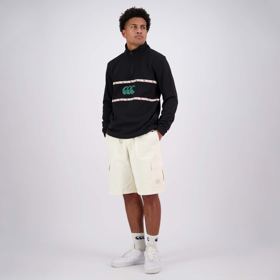 MENS HERITAGE QUARTER-ZIP SWEATER BLACK
