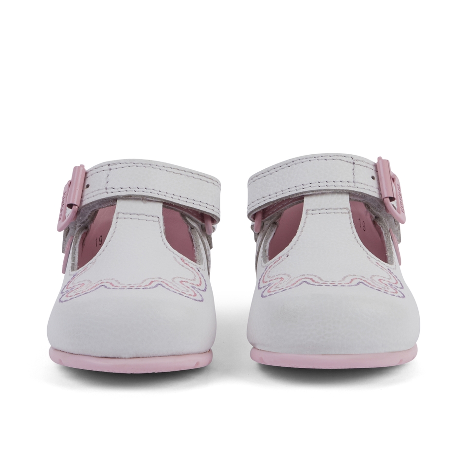 Baby T-Bar Wave Leather White