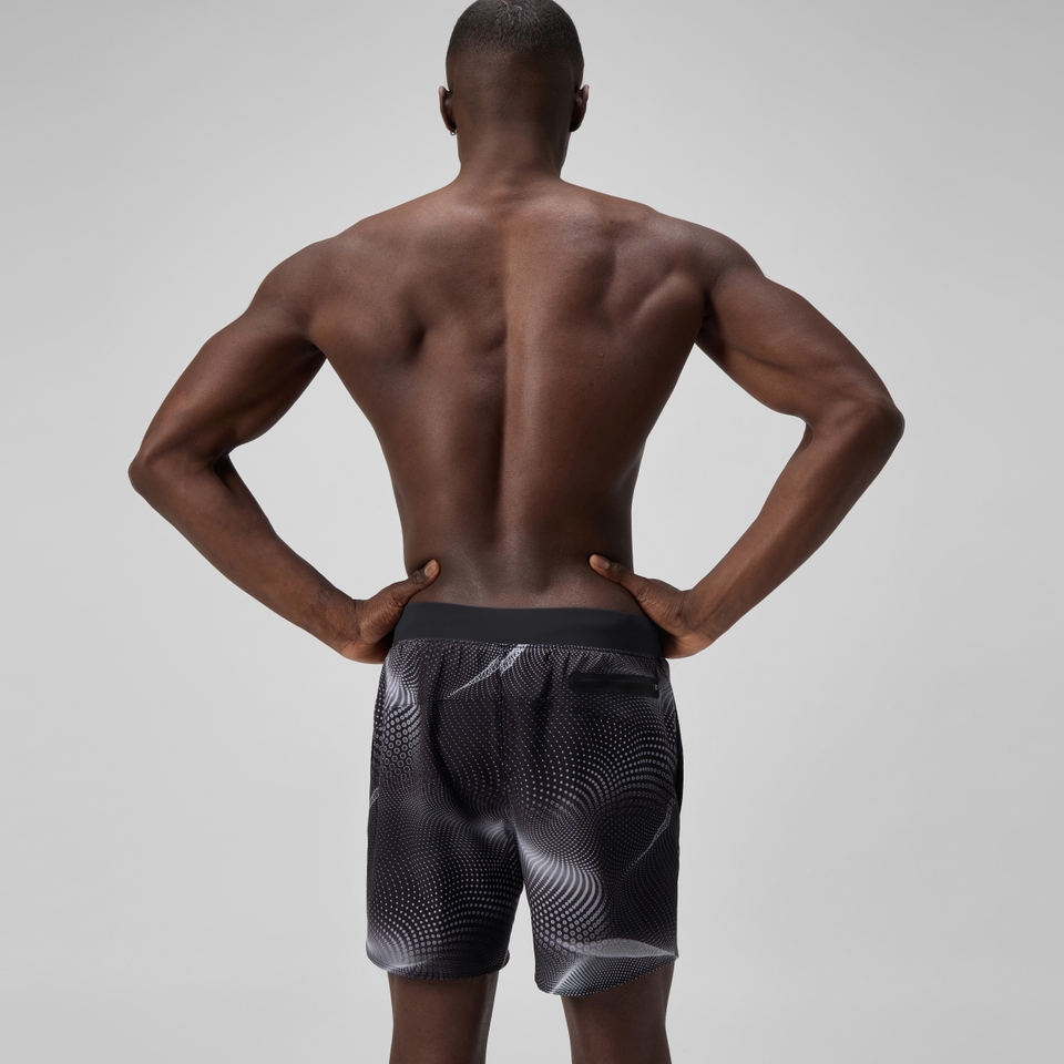 Herren Lookout Badeshorts 40 cm mit Print Grau