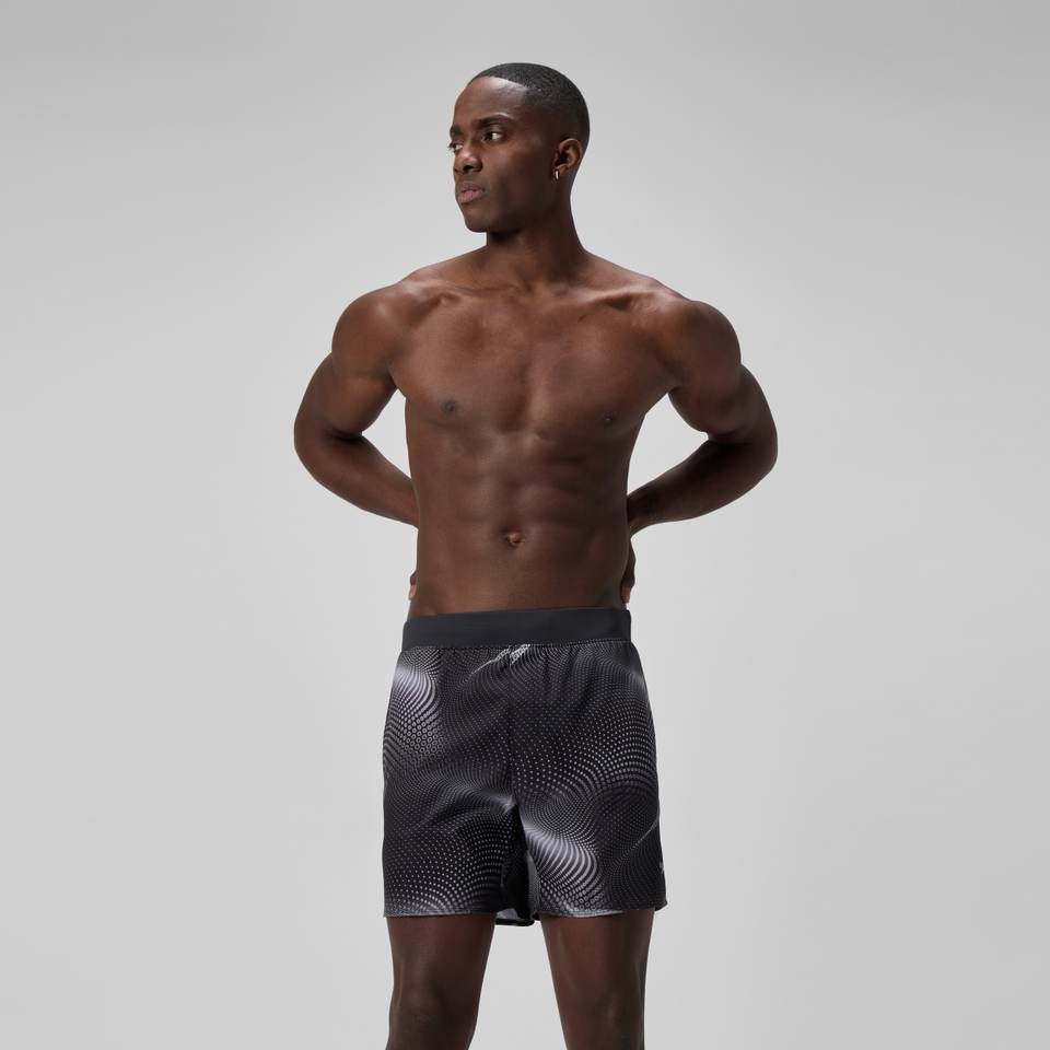 Herren Lookout Badeshorts 40 cm mit Print Grau
