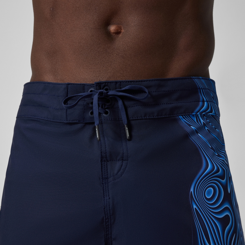 Herren Lookout Boardshorts 45 cm mit Print Marineblau/Blau