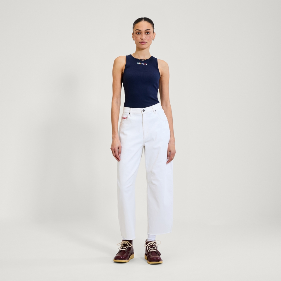 Adult Womens Kickers Classic Ribbed Vest Navy