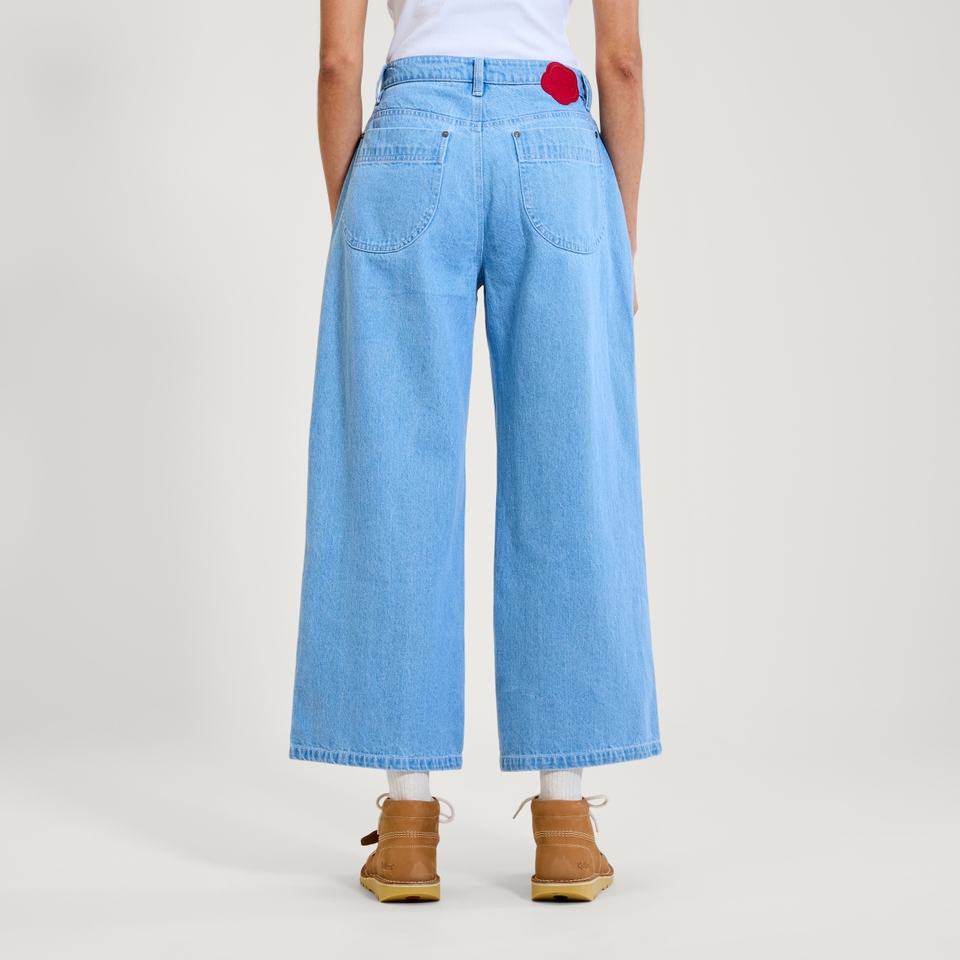 Adult Womens Kickers Classic Wide Leg Jean Blue