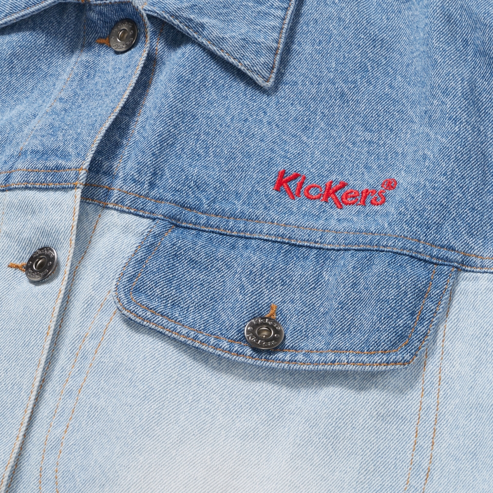 Adult Womens Kickers Western Denim Jacket Blue