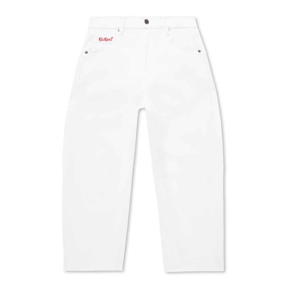 Adult Womens Kickers Classic Barrel Leg Jean White