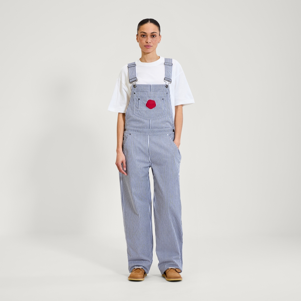 Adult Womens Kickers Classic Dungaree Blue/White