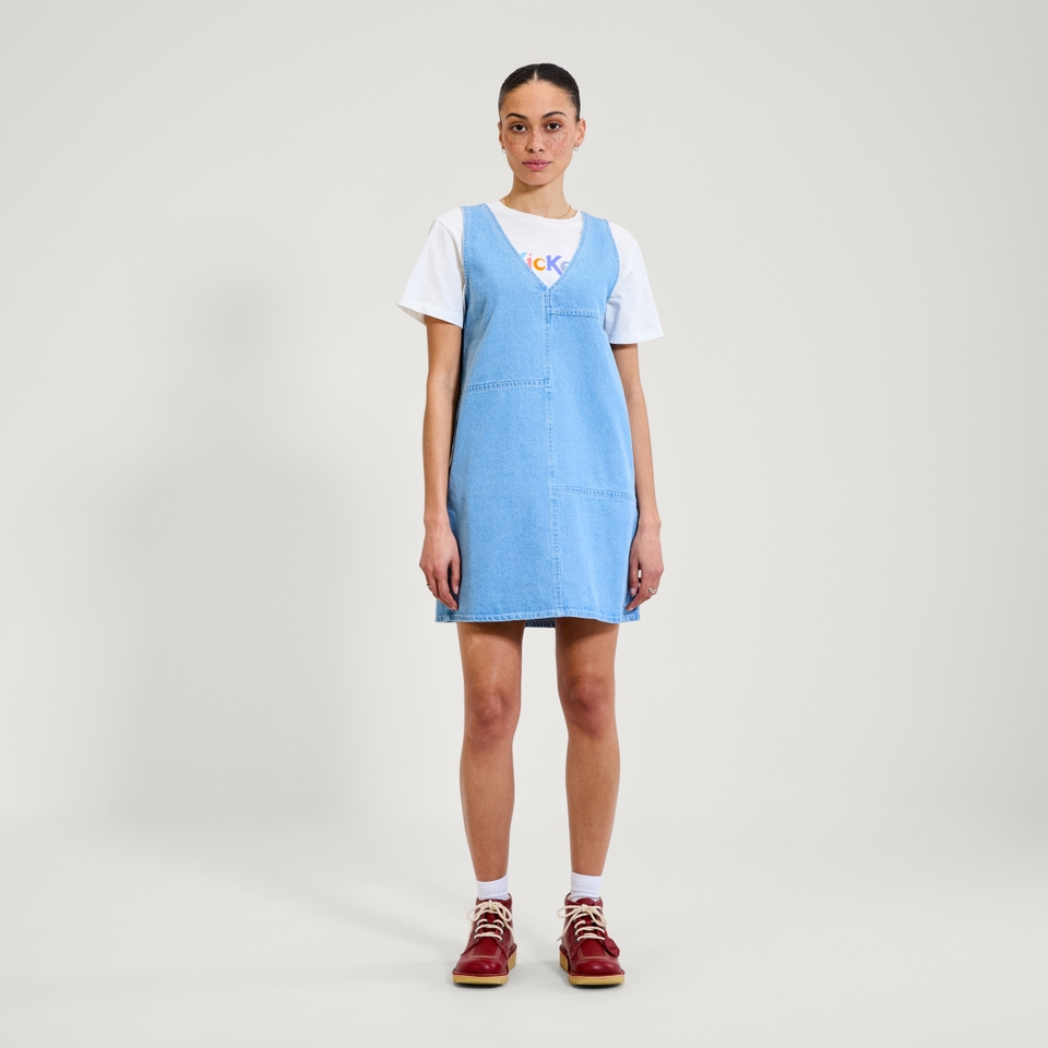 Adult Womens Kickers Classic Denim Mini Dress Blue