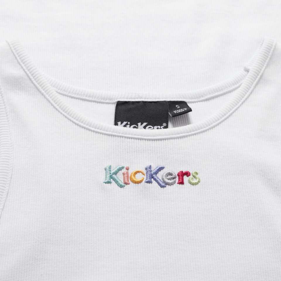 Adult Womens Kickers Classic Ribbed Vest White