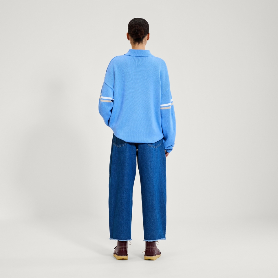 Adult Unisex Kickers Classic Zip Through Knit Blue