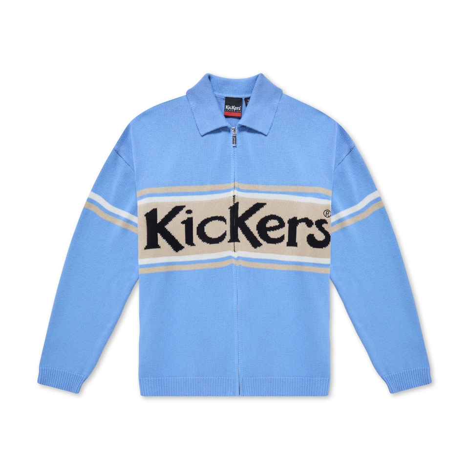 Adult Unisex Kickers Classic Zip Through Knit Blue