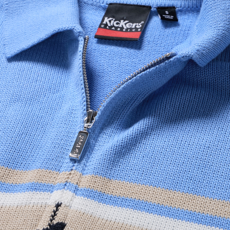 Adult Unisex Kickers Classic Zip Through Knit Blue