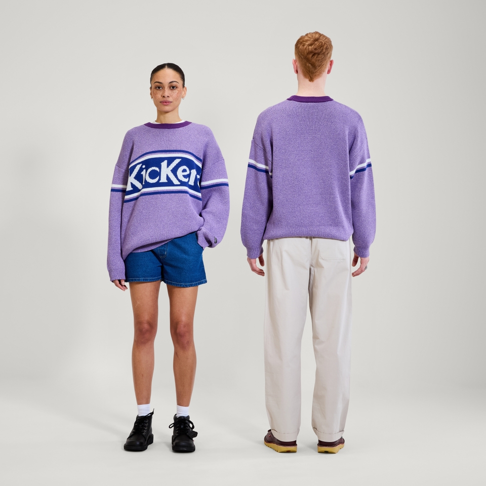 Adult Unisex Kickers Chest Logo Knit Purple