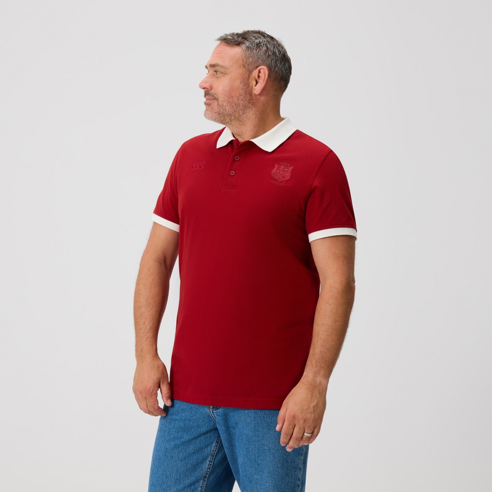MENS BRITISH & IRISH LIONS THE CLASSICS SHORT SLEEVE POLO SHIRT RED