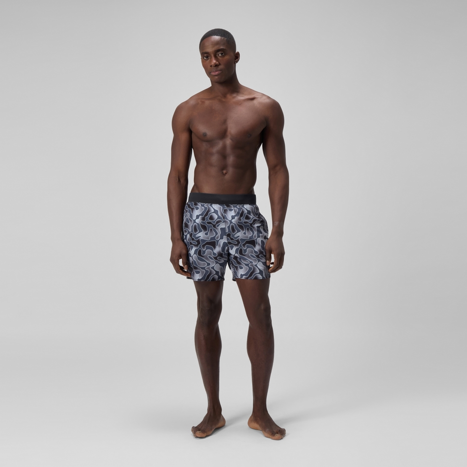 Herren Lookout Badeshorts 40 cm mit Print Grau