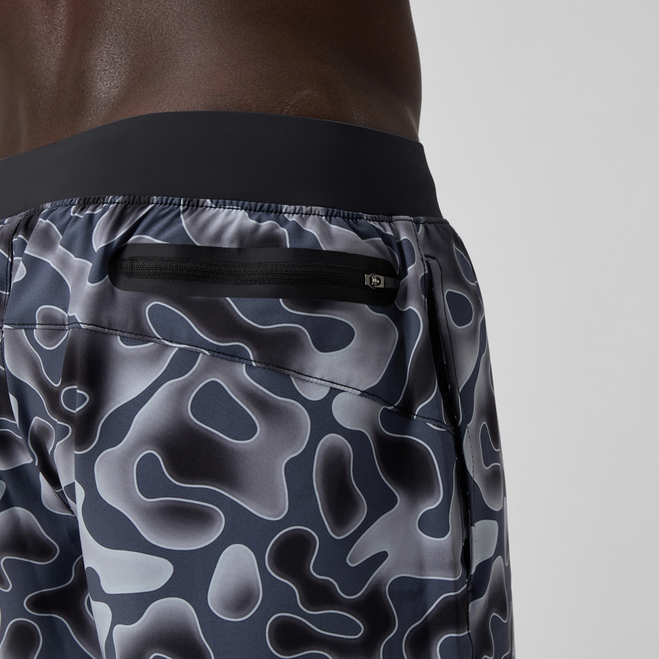 Herren Lookout Badeshorts 40 cm mit Print Grau
