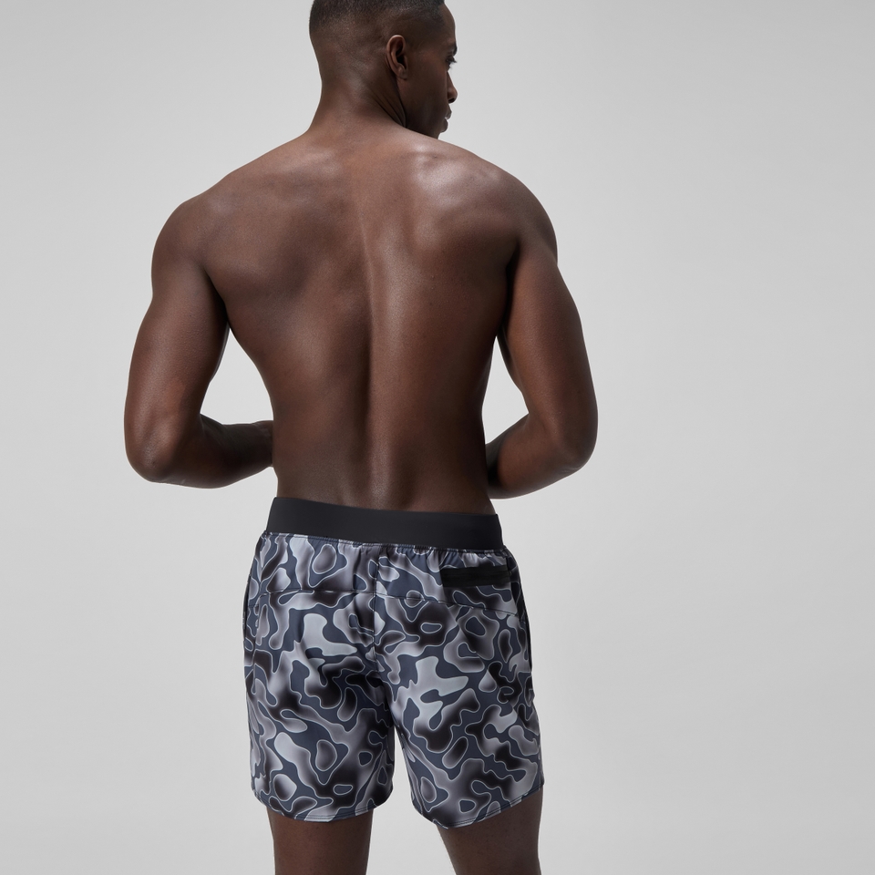 Herren Lookout Badeshorts 40 cm mit Print Grau